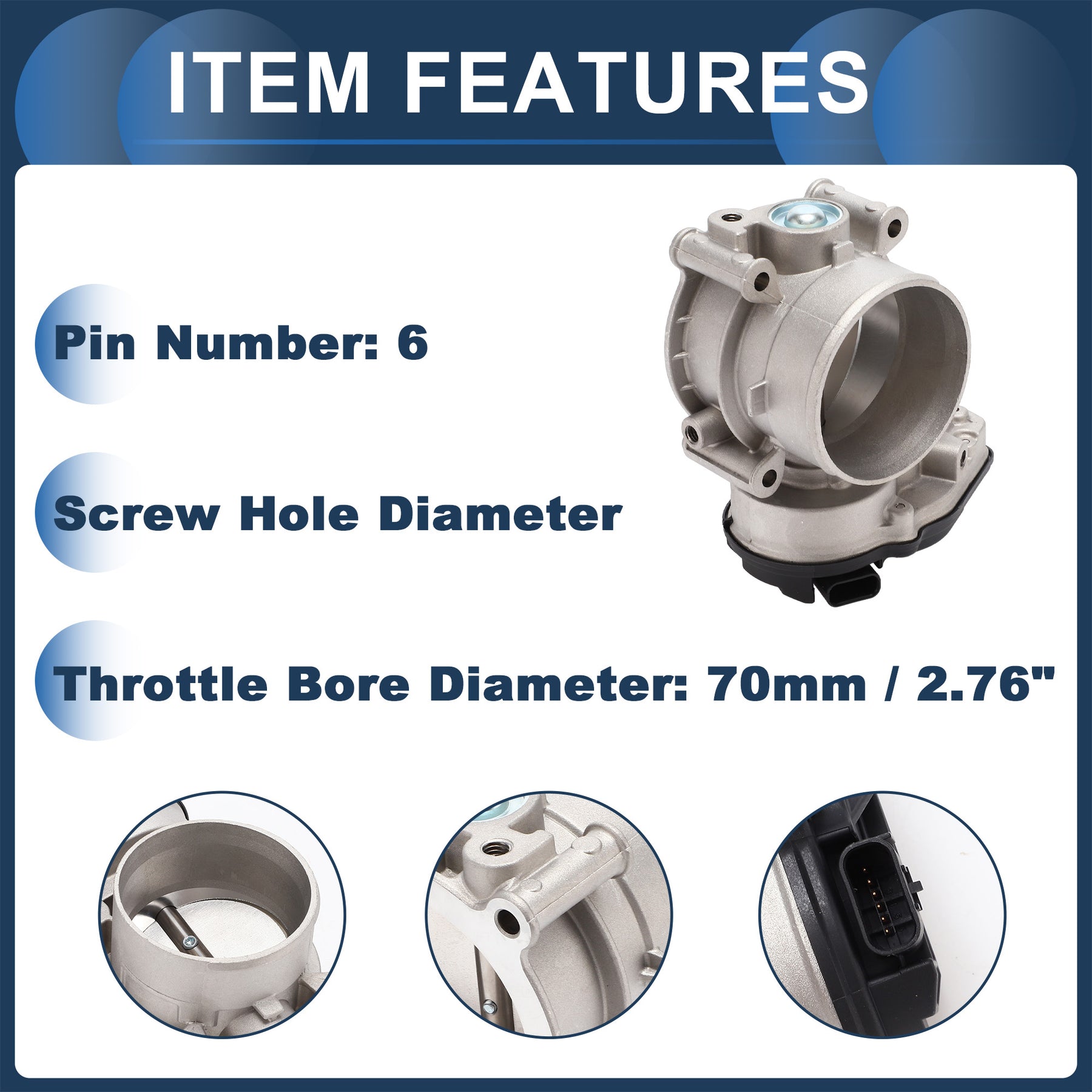 SCITOO Throttle Body 68mm – For Ford F-150, Expedition, Lincoln Navigator, Lobo, Transit-150 3.5L