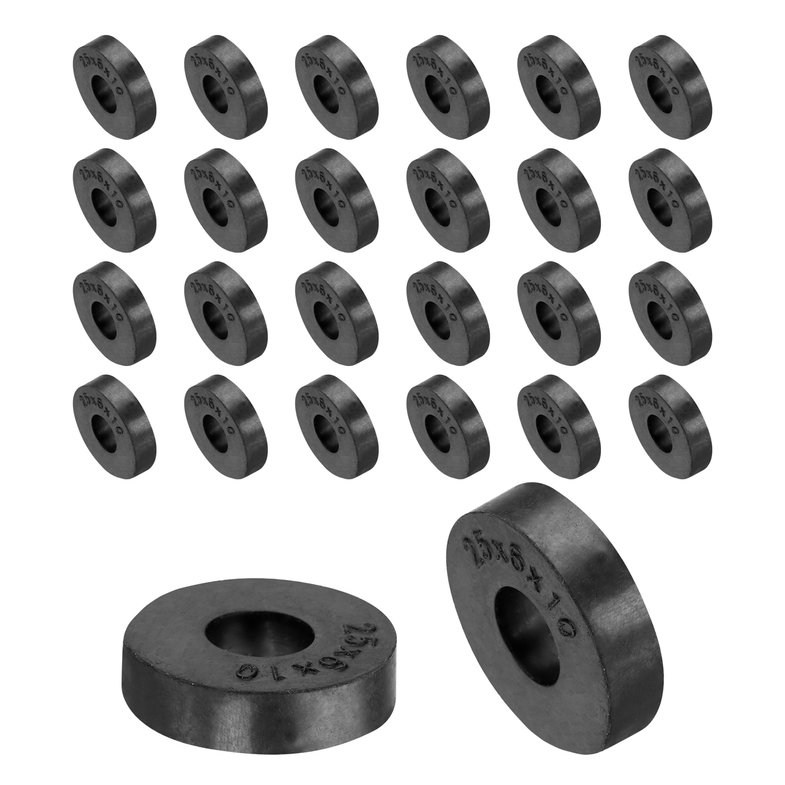 Uxcell 36pcs Rubber Spacers 25mm OD, 10mm ID, 6mm Height Round Anti ...
