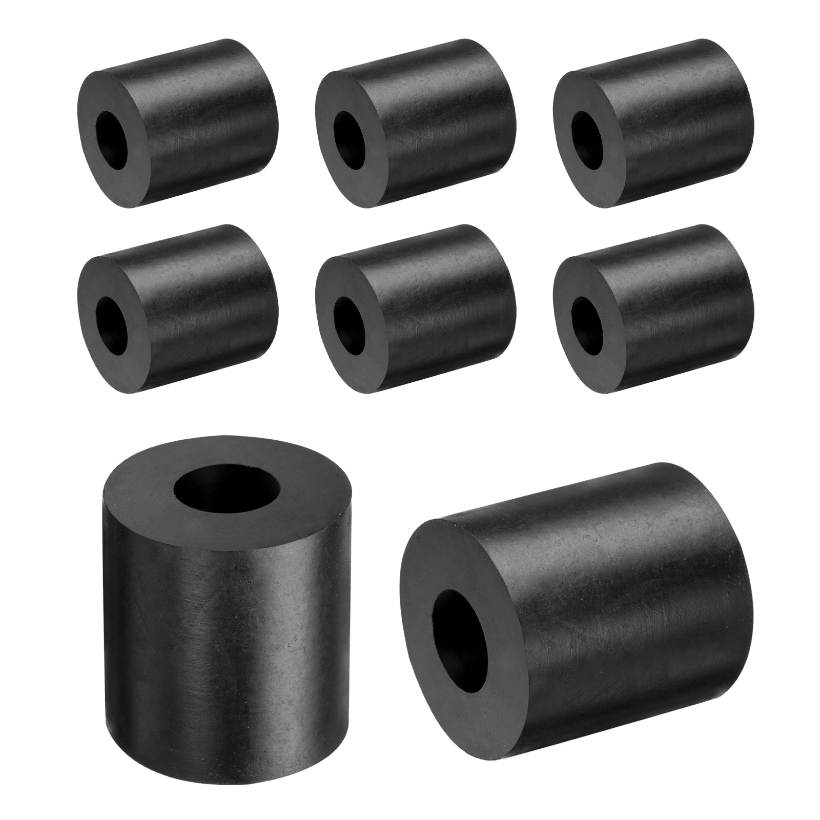 Uxcell 8pcs Rubber Spacers 40mm OD, 16mm ID, 40mm Height Round Anti ...