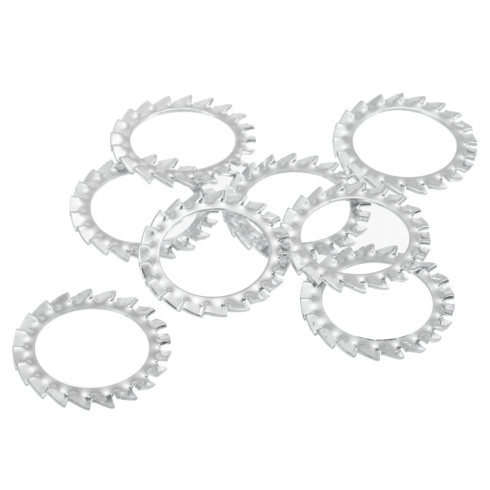 Uxcell 40Pcs External Tooth Washers, M22 Steel Zinc Finish External ...