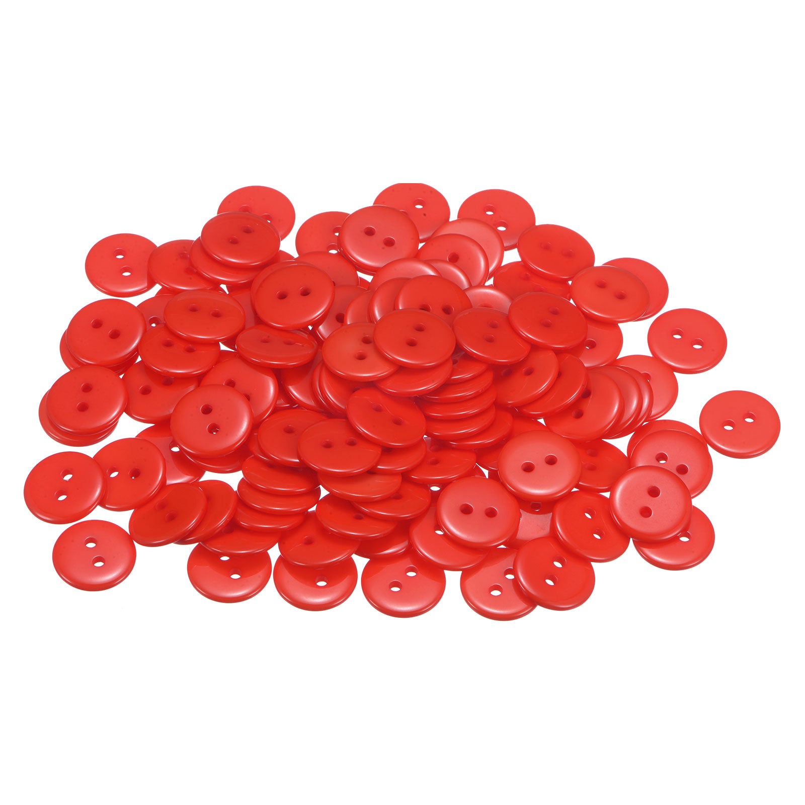 200pcs Sewing Button 15mm 2 Holes Resin Round Craft Buttons, Red ...