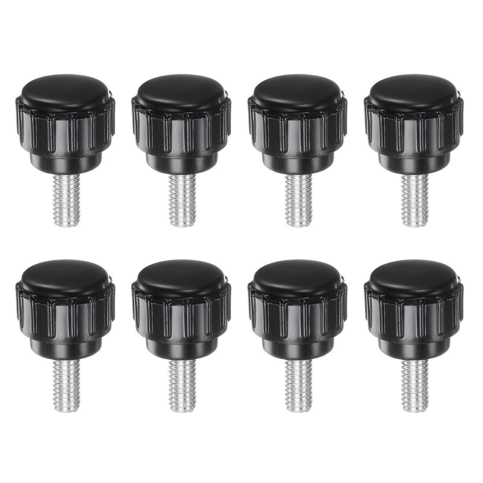Uxcell 8pcs Knurled Clamping Knobs M4 x 10mm Zinc Plated Carbon Steel