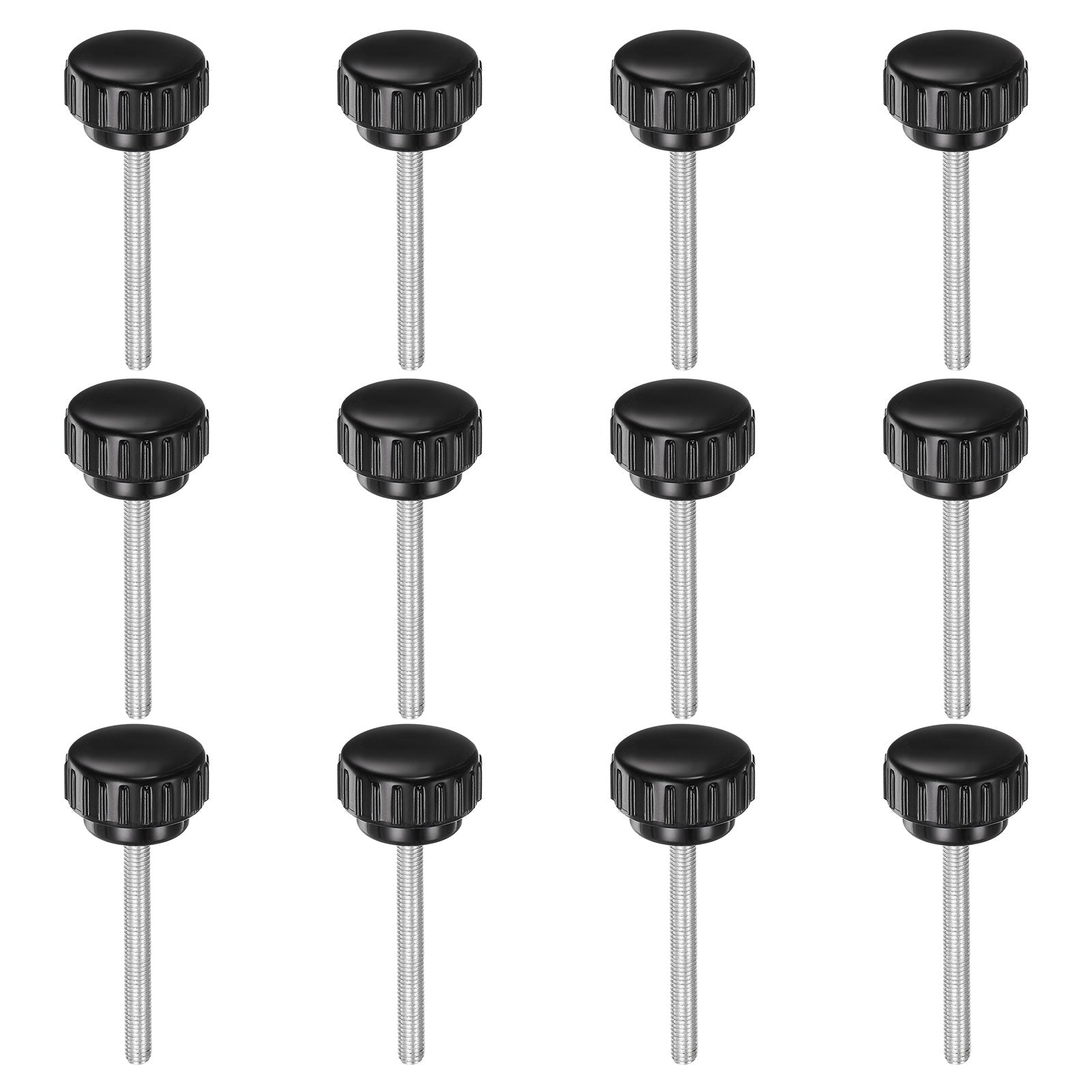 Uxcell 12pcs Knurled Clamping Knobs M5 x 50mm Zinc Plated Carbon Steel