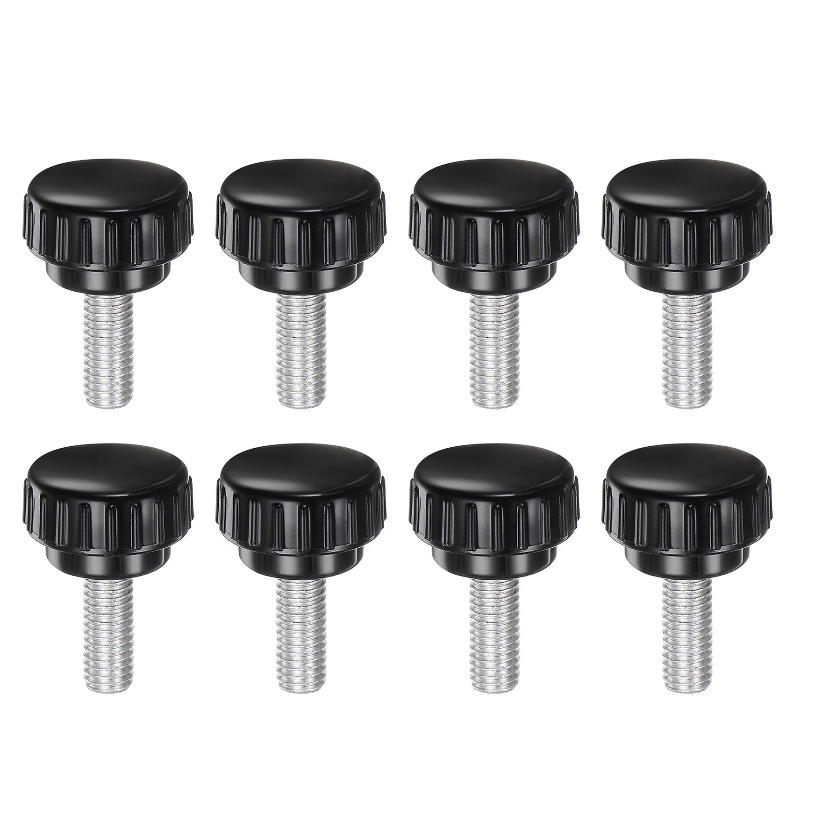 Uxcell 8pcs Knurled Clamping Knobs M8 x 20mm Zinc Plated Carbon Steel