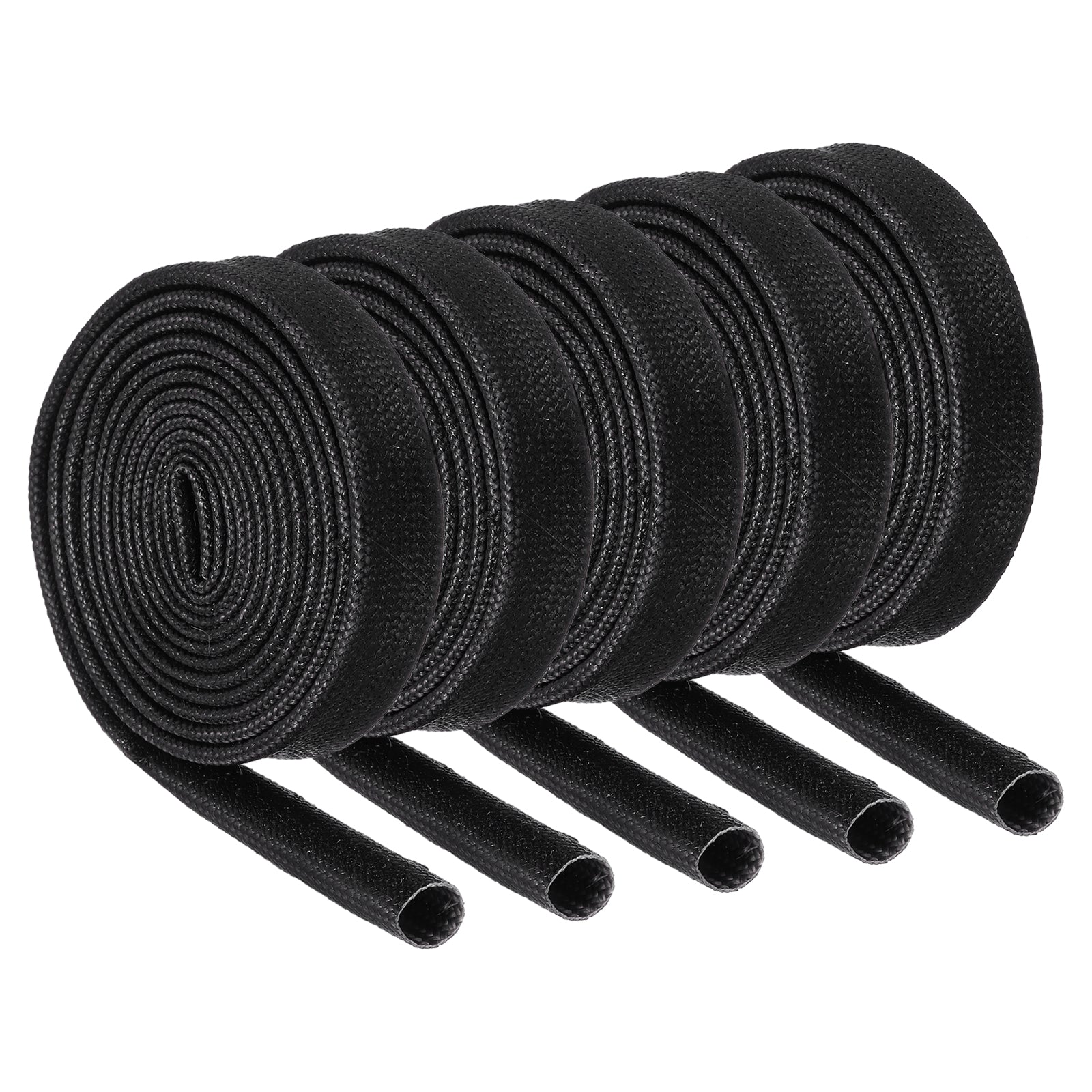 10Pcs Insulation Braided Cable Sleeve,3.3Ft-1/4 Inch ID Black, High ...