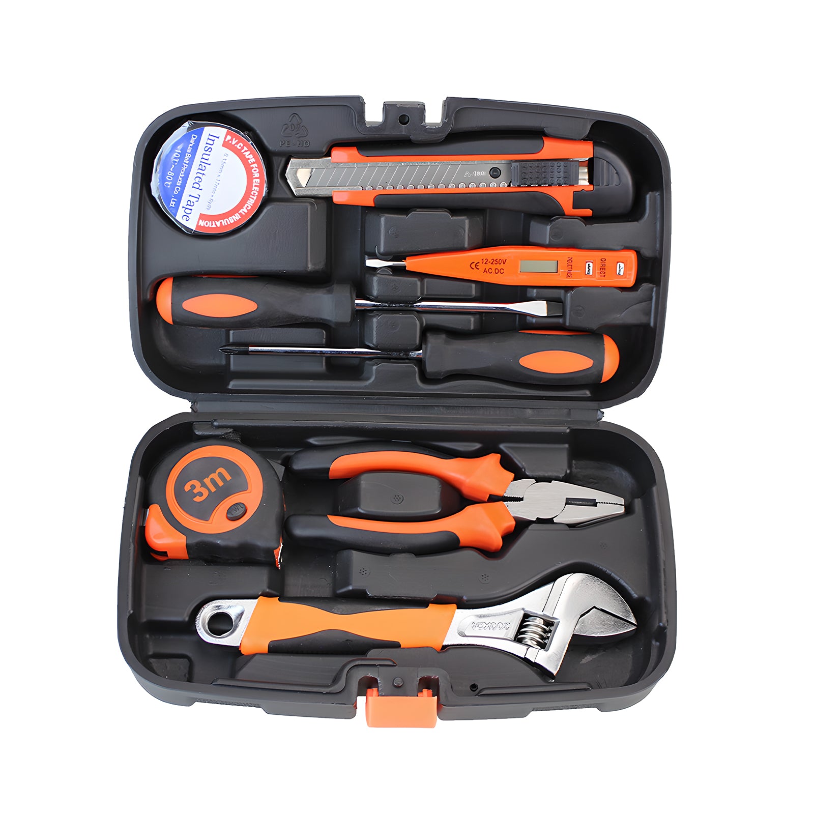 9 PCS Orange and Black Hardware Tool Set | Harfington