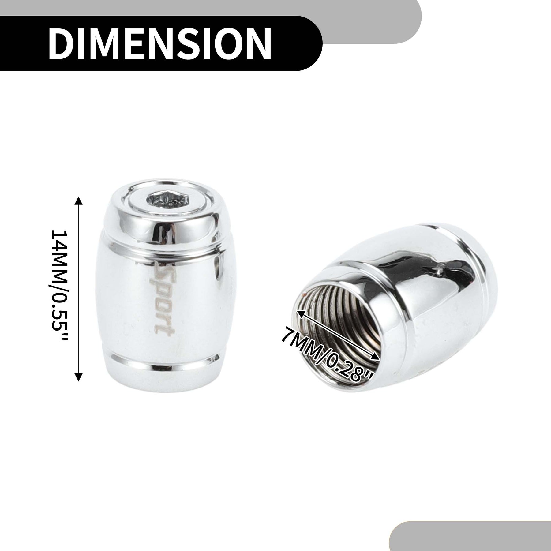 Unique Bargains 1 Set 14x11MM Tire Valve Stem Cap Car Wheel Valve Cap Anti Crash Valve Stem Cover Brass Titanium Tone