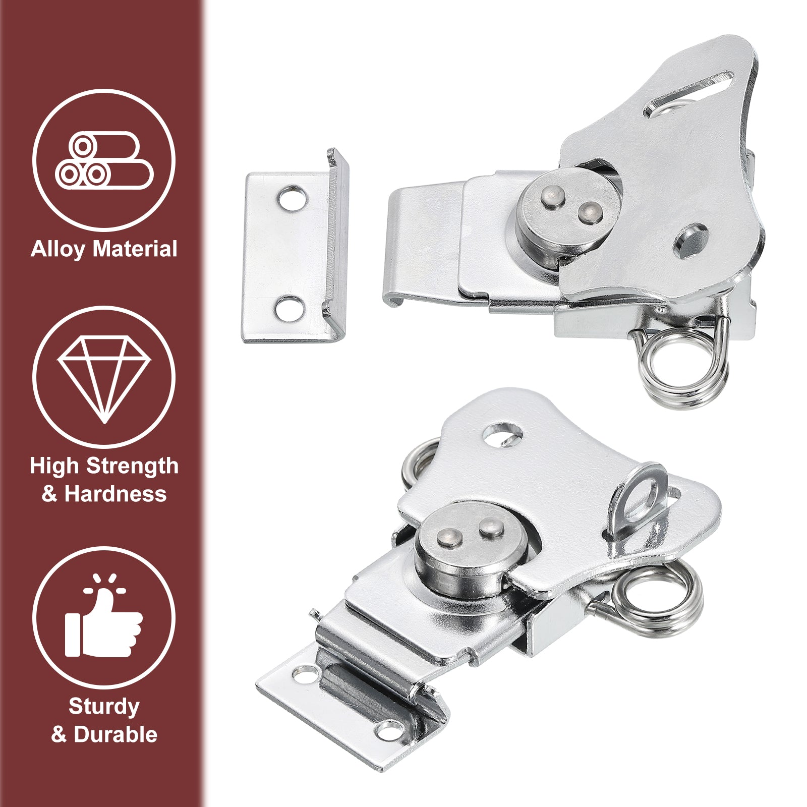 Uxcell 2Pcs Butterfly Twist Latch 3 Alloy Spring Twist Latch Silver uxcell-2pcs-butterfly-twist-latch-3-alloy-spring-twist-latch-silver