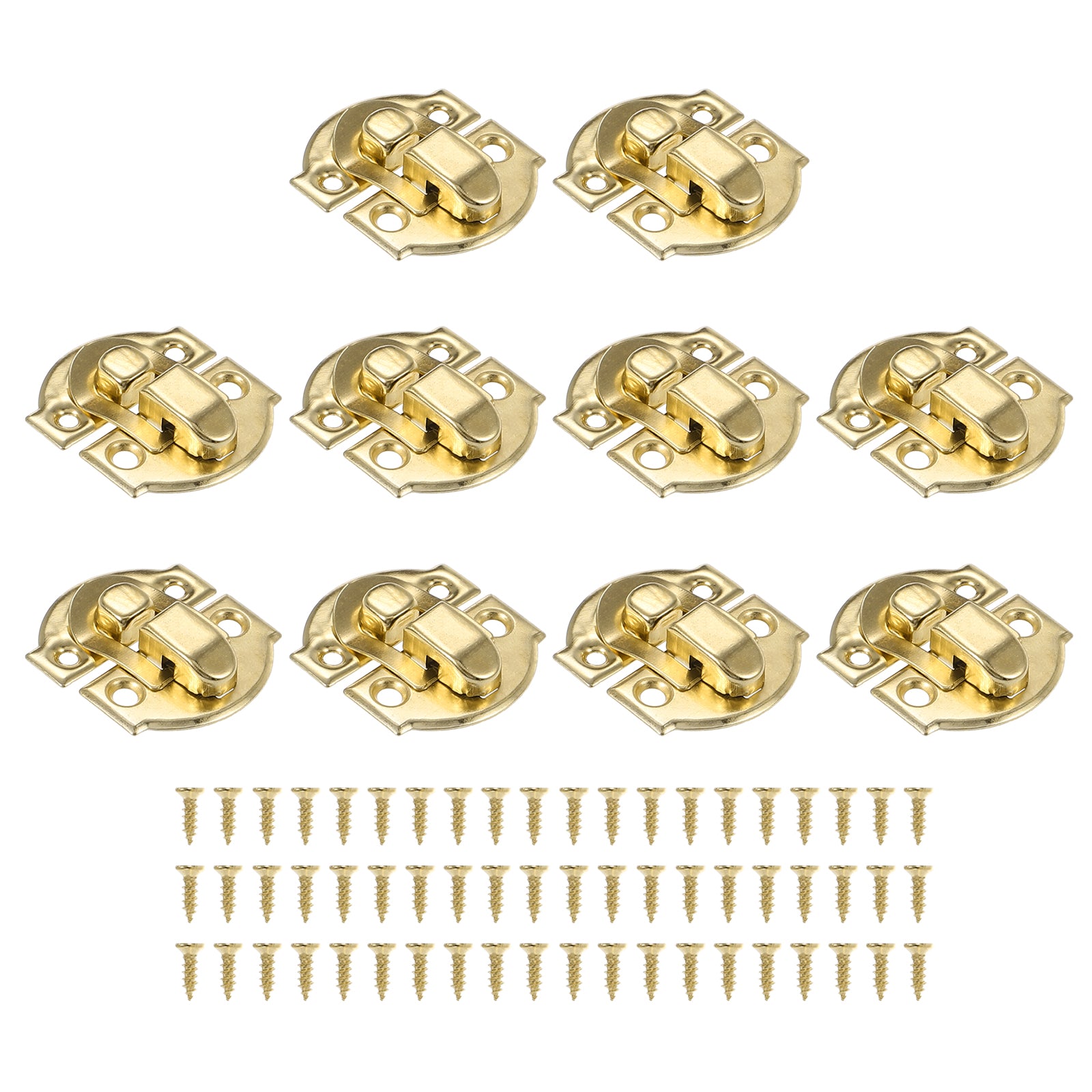 10 Pack Small Metal Vintage Box Toggle Latch with Mounting Screw, Gold ...