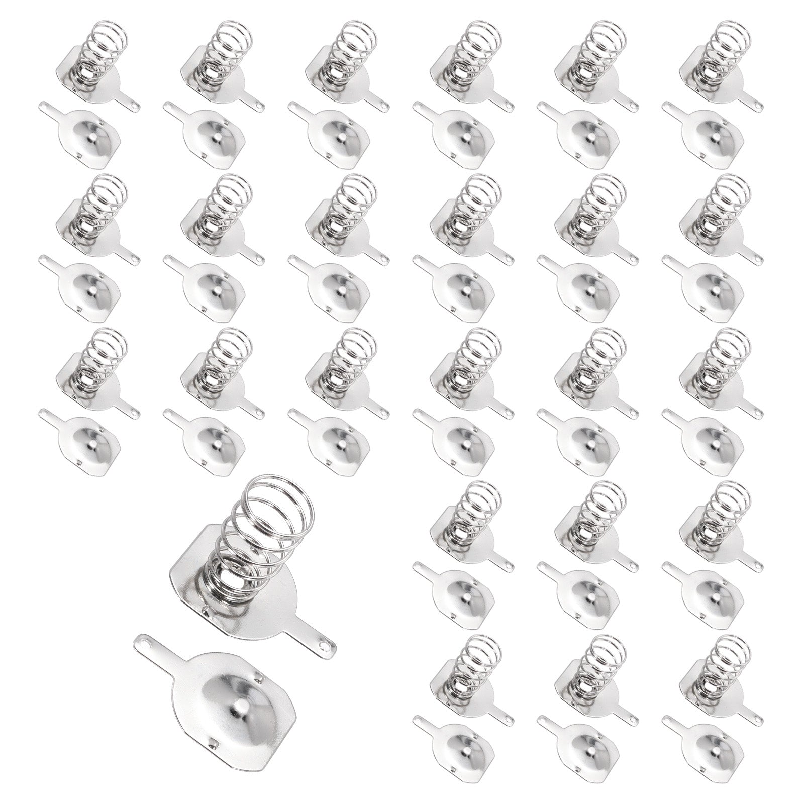 30 Set Battery Spring Contact 16.5x16mm Positive Negative Unipolar ...