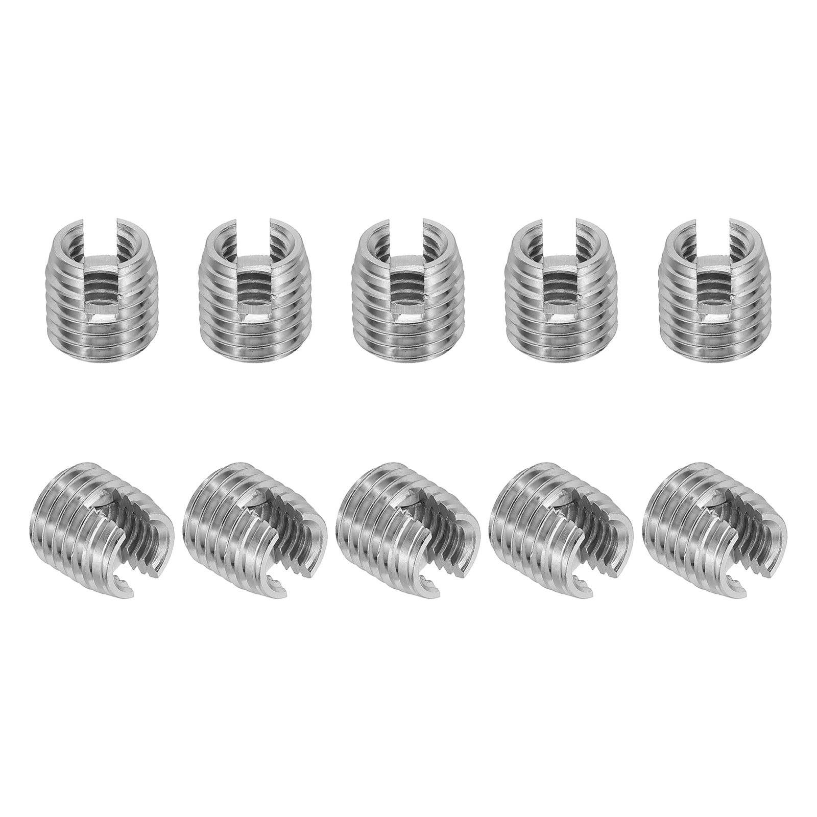 Dutch Pin Thread Insert 10 Pcs 303 Stainless Steel M8 x M12 x 12mm Self-Tapping Threaded ...