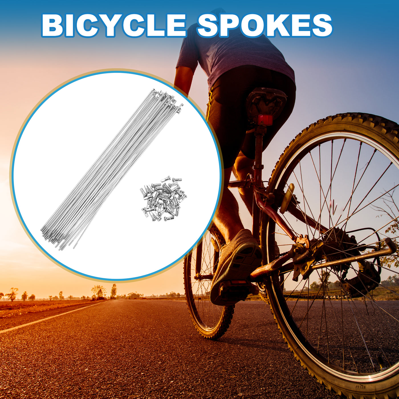 275mm Galvanized Spokes 36 Set 13G Bicycle Spokes 275mm - Galvanized Carbon Steel Wheel Spokes With Nipples Bike Wheel Spoke Replacement Kit