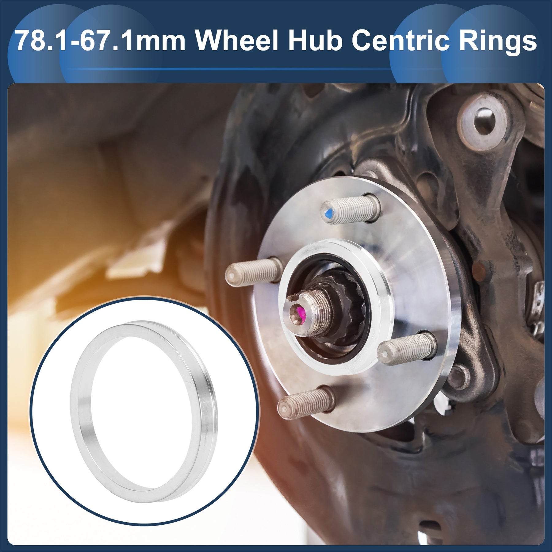 Car Wheel Hub Centric Rings OD 78.1mm to ID 67.1mm Wheels Center Shaft ...