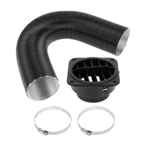 TUCKBOLD Car Heater Duct Kit - 60mm ID Aluminum Foil Hose With Vent & Clamps For Truck, RV, Van, Boat