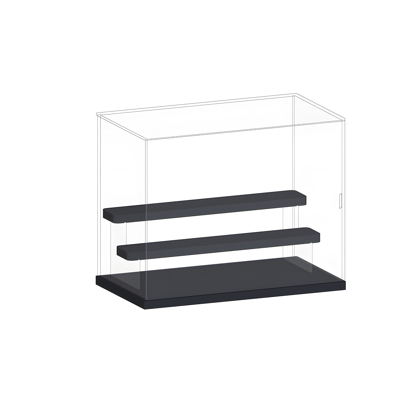 Acrylic Collection Display Storage Box with 3 Tiers Black Ladders ...