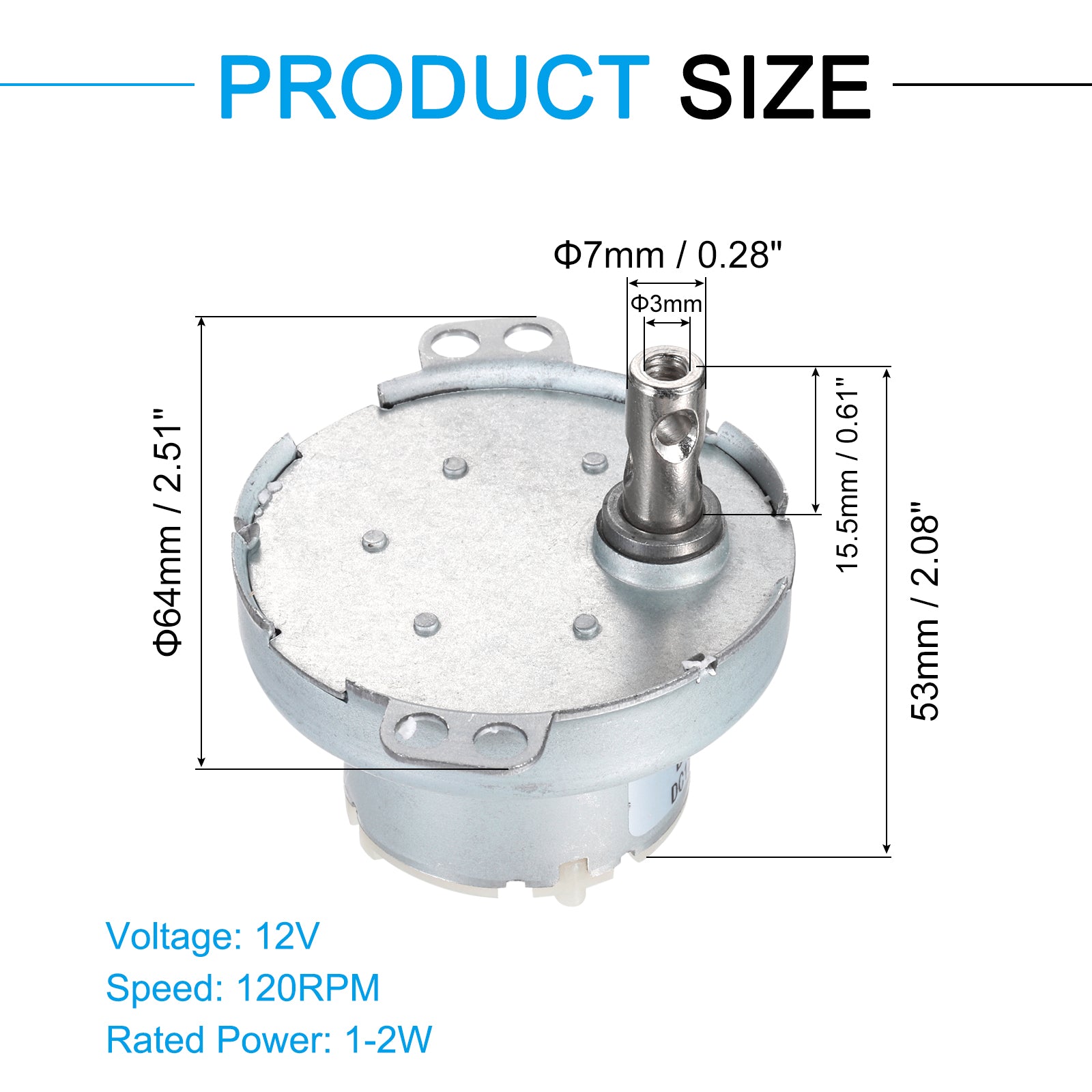 Slow Speed Motor JS-50T Electric Motor Brushed Gear Motor, 12V DC ...