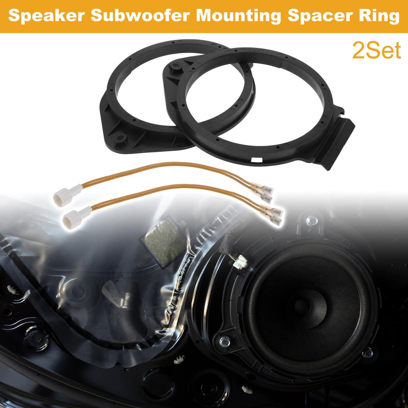 Speaker Spacer Ring Tweeter Speaker Spacer Adaptor For Mazda CX-5 For 6.5\" 2 Pcs