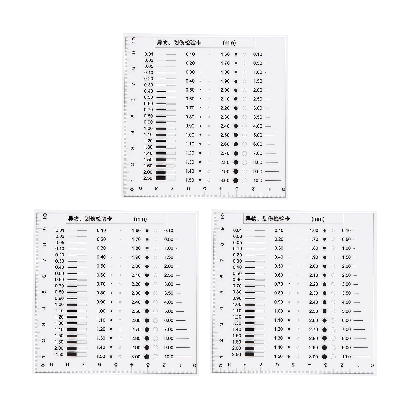 Size Estimation Chart.pdf 3pcs High Precision SEC Size Estimation Chart 101x101mm 0.12mm Diameter ...