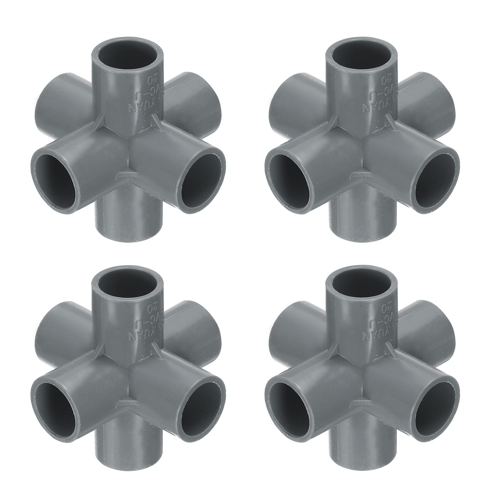 4pcs 6 Way PVC Pipe Fittings 1/2