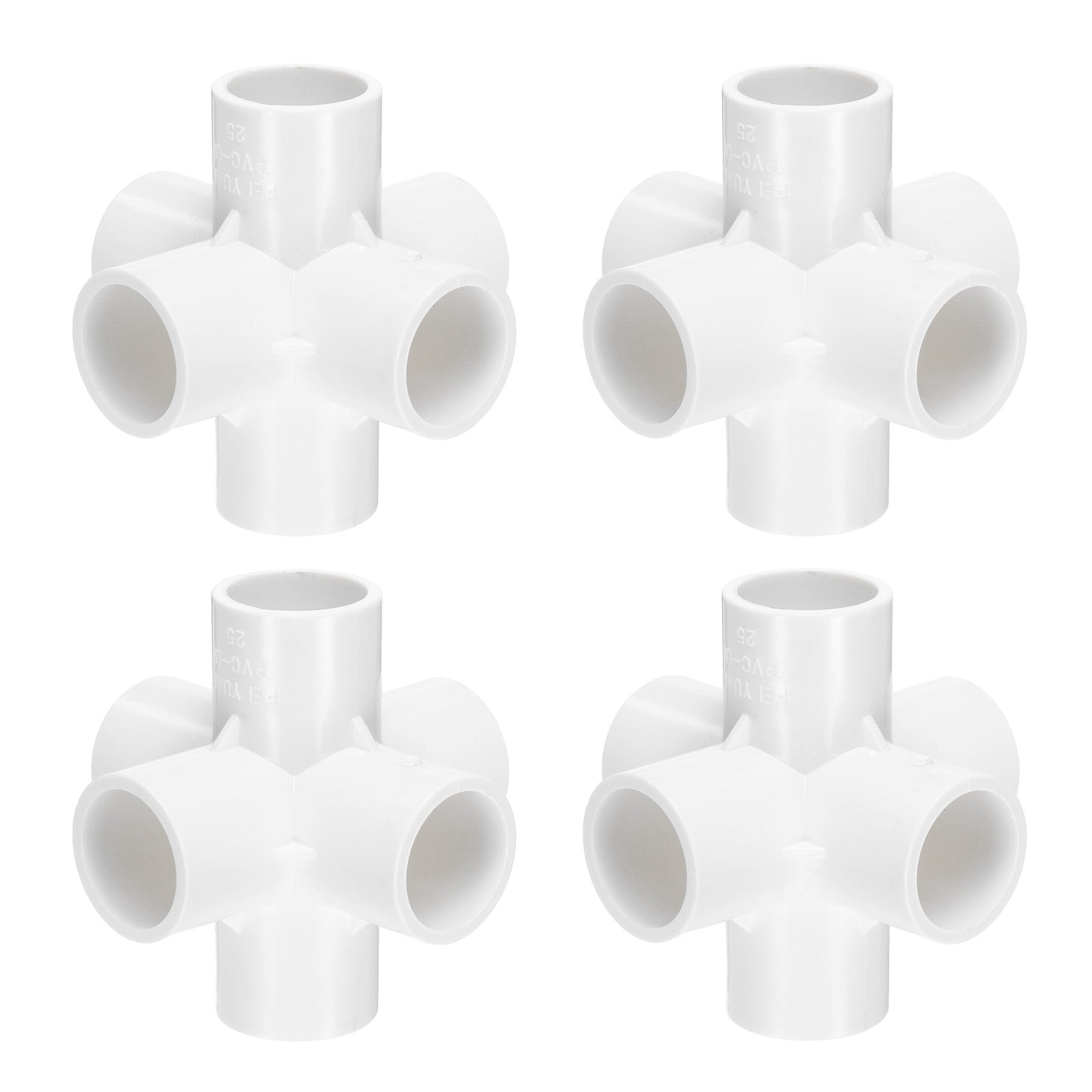 4pcs 6 Way PVC Pipe Fittings 3/4