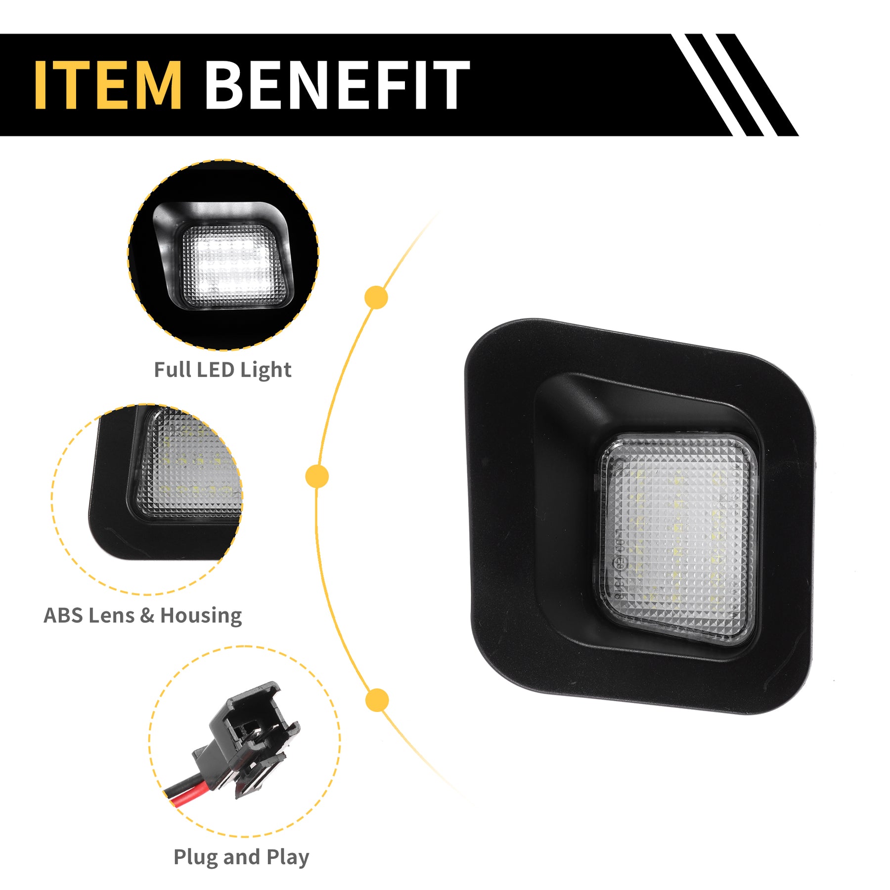 thumbnail image 2 of 18-LEDs LED License Plate Light Tag Lamp Error Free Plug 2 of 13