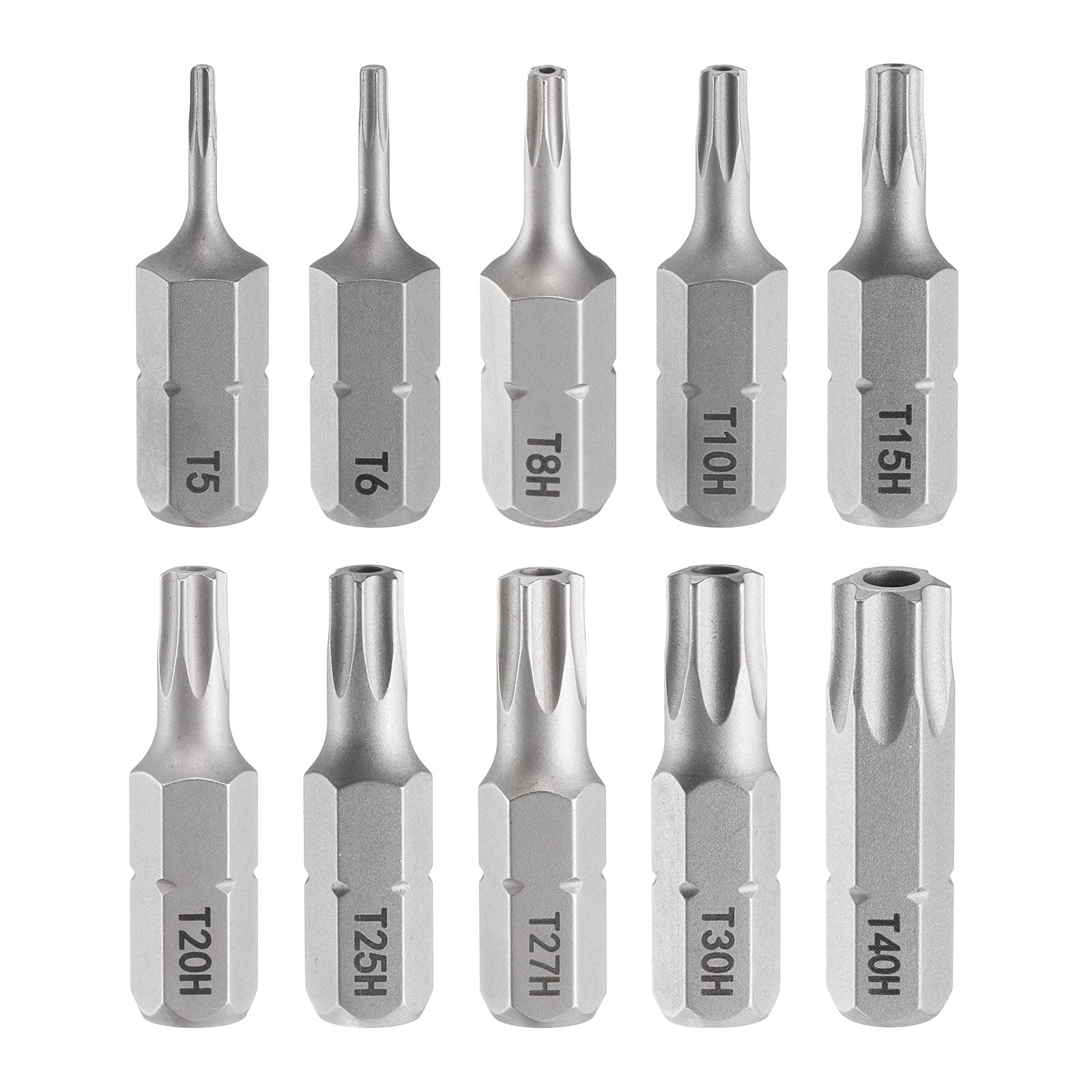 10pcs T5-T40H Torx Screwdriver Bit 1/4