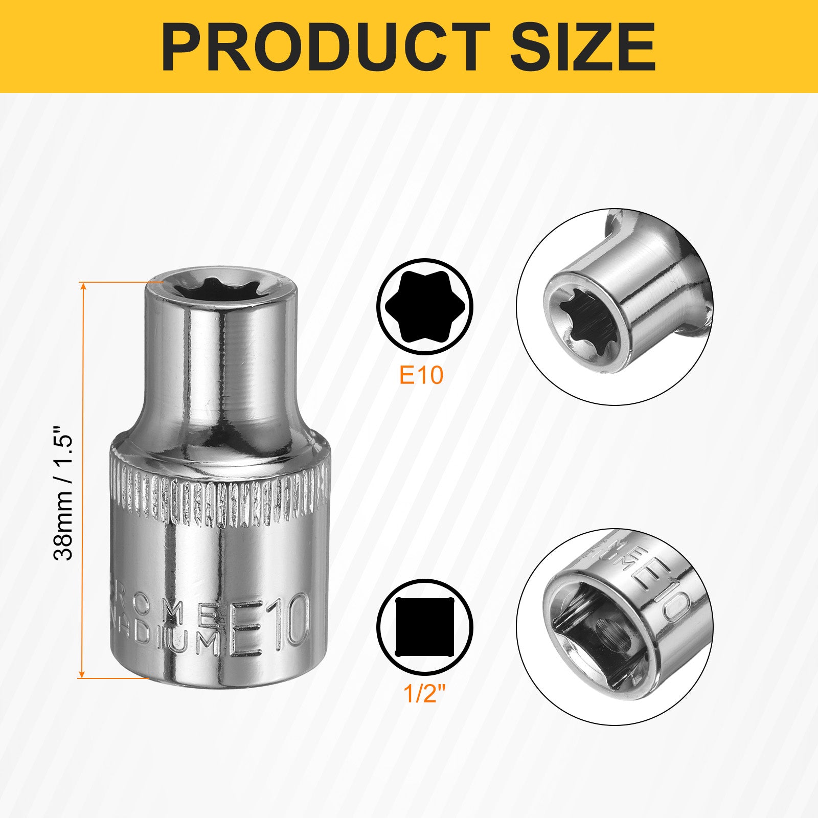 4pcs E-Torx Socket 1/2