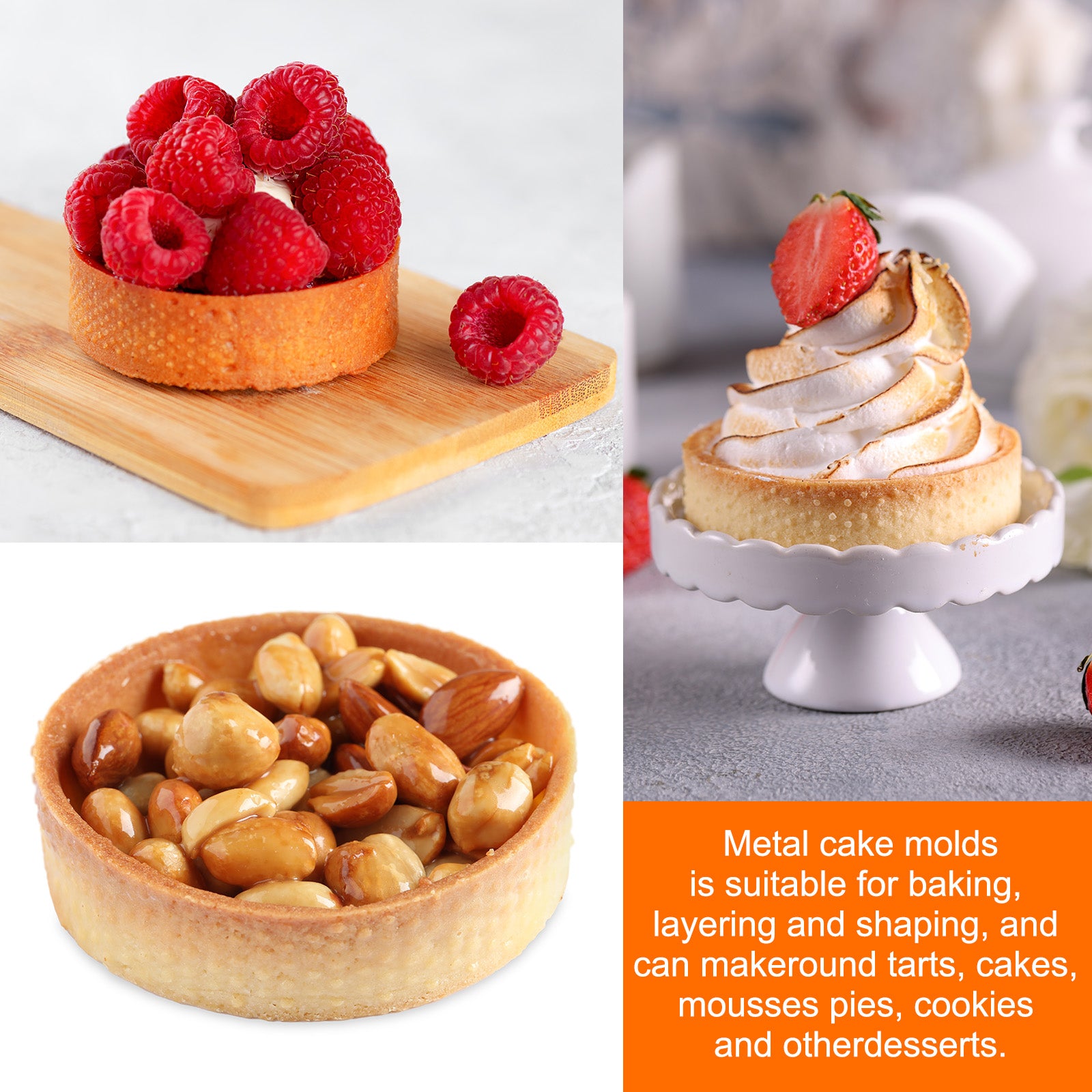 Perforated Cake Rings Set Stainless Steel Round Tartlet Ring | Harfington