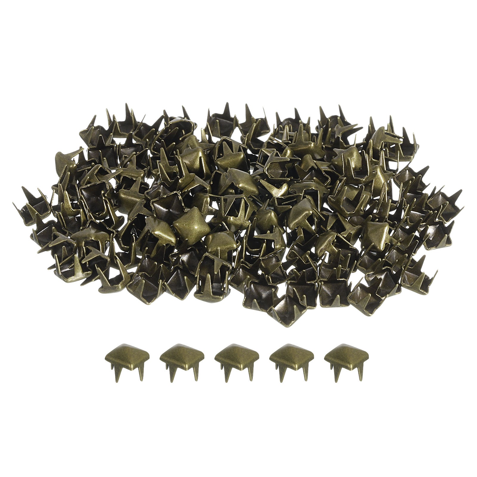 Uxcell 100 Pcs Pyramid Rivets for Clothing, 4mm 4-Jaw Square Rivets ...