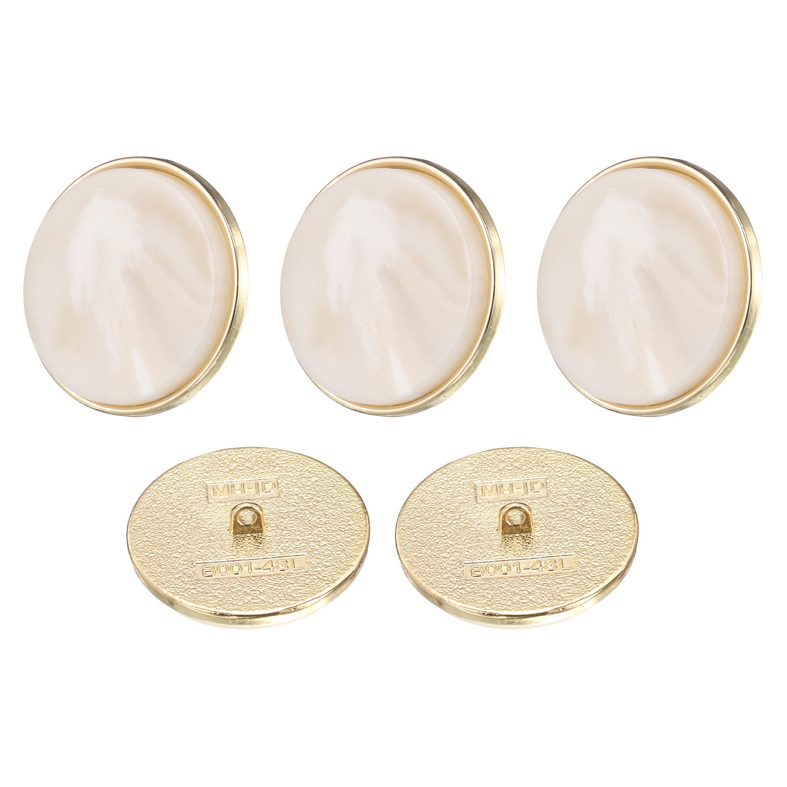 5pcs Metal Pattern Round Sewing Buttons 30mm Resin Craft Buttons, White ...