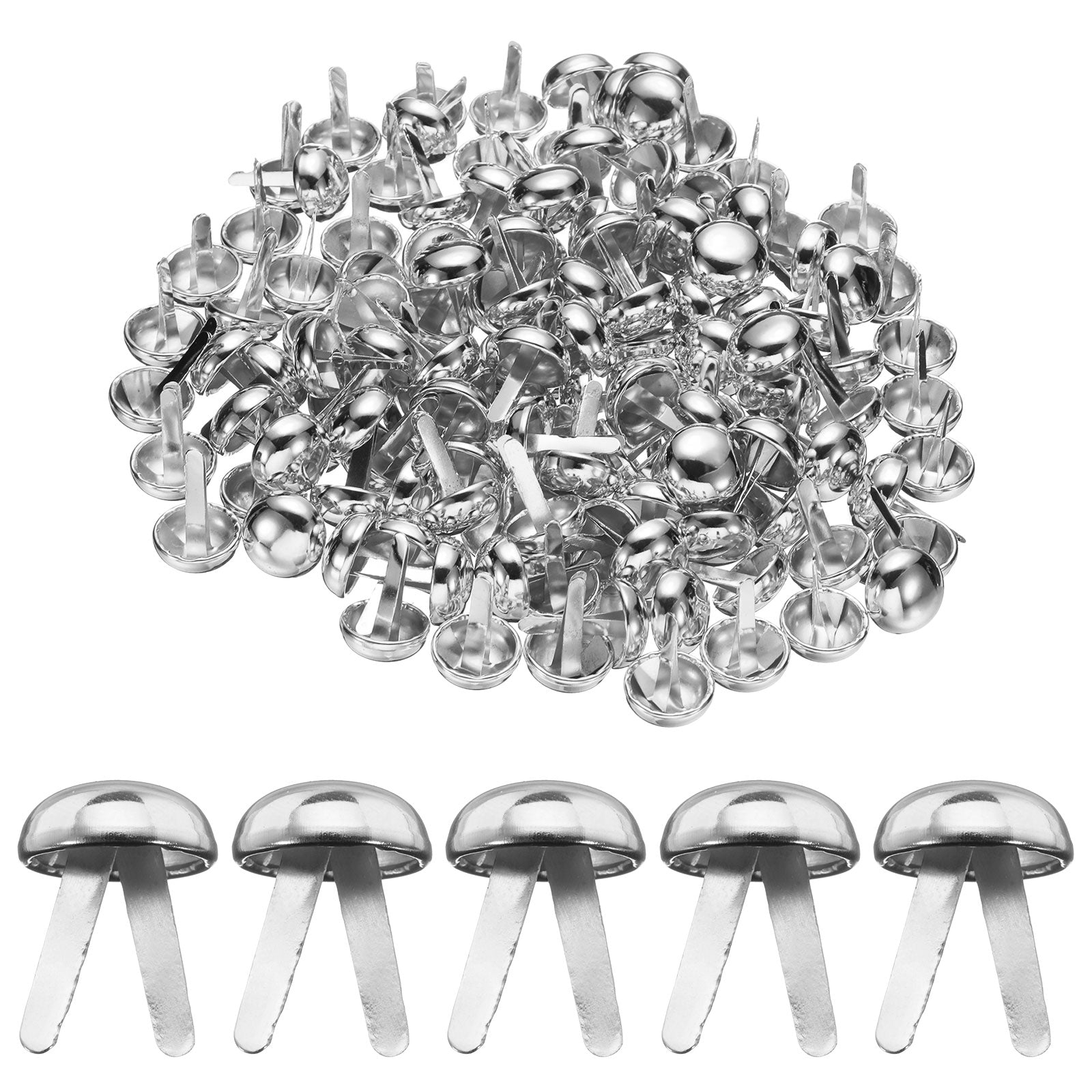 HARFINGTON 500pcs Brads Paper Fasteners, 8mm X 17mm Metal Paper Crafts Brads, Small Round Brass Split Pins For Children Crafting Decorative Scrapbooking DIY, Gunmetal