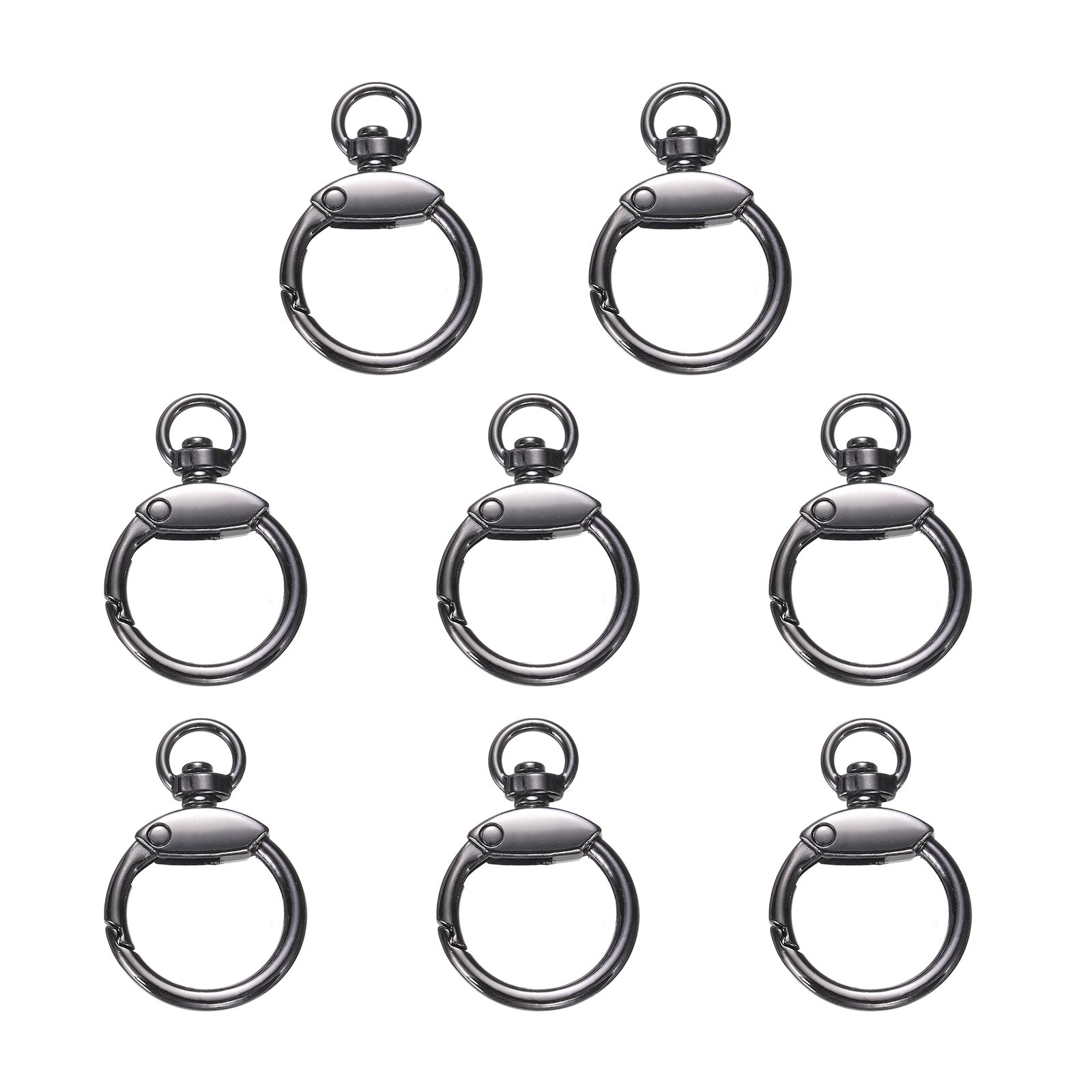 GORGECRAFT 8Pcs 2 Sizes Rhinestone O Ring Platinum Round Spring Clips Carabiner Bling Gate Rings Bulk Carabiner Snap Clip Buckle For Diy Jewelry