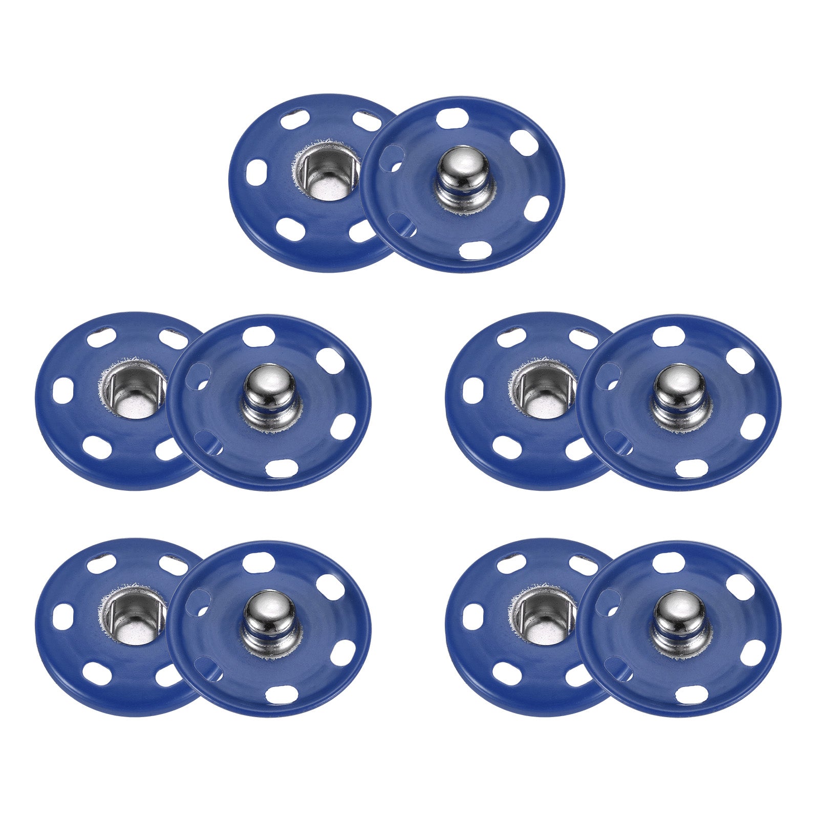 5 Set Sew-on Snap Buttons 25mm Metal Snap Fastener Buttons, Sapphire ...