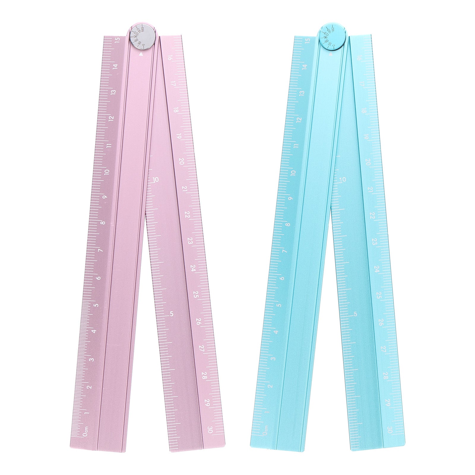 2pcs Straight Ruler 30cm Metric Aluminum Alloy Ruler, Pink/Sky Blue ...