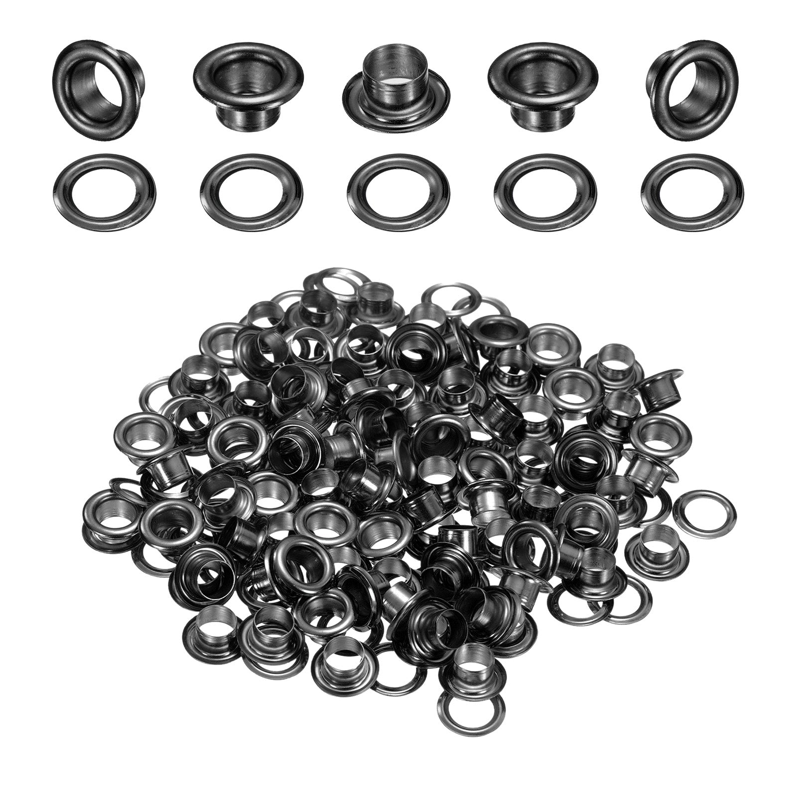 100Set Grommets Eyelets 6mm 1/4 Inch Brass Eyelets Kit with Washers for ...