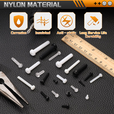 Harfington Uxcell M5x20mm Threaded Nylon Phillips Cross Pan Head Machine Screws Bolts Clear 20Pcs