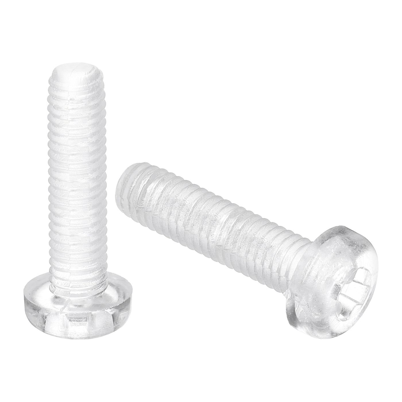 uxcell Uxcell M5x20mm Threaded Nylon Phillips Cross Pan Head Machine Screws Bolts Clear 20Pcs