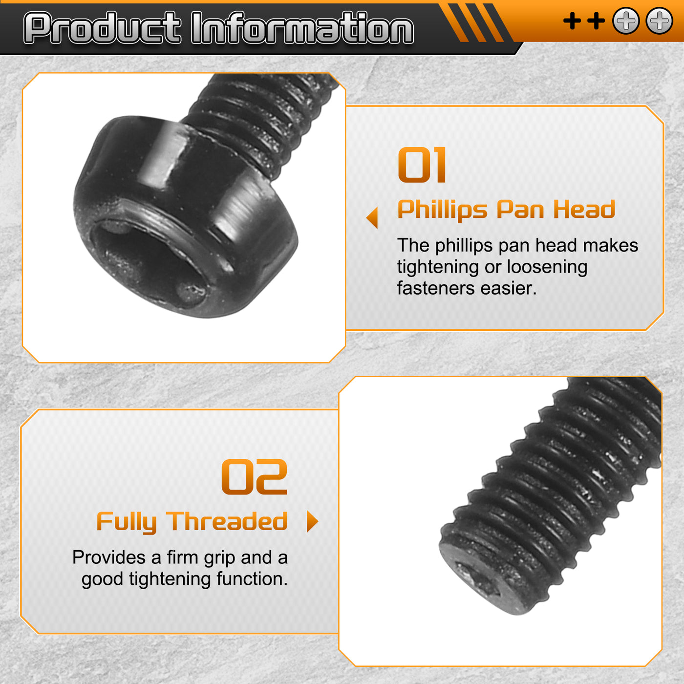 thumbnail image 2 of Uxcell M2.5x8mm Phillips Round Head Nylon Machine Screw Bolt 2 of 13