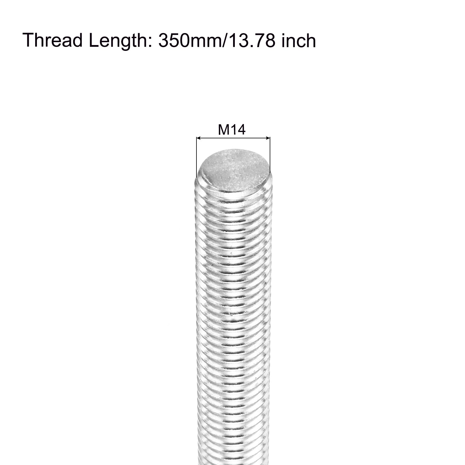 Fully Threaded Rod M14 x 350mm 2mm Pitch 304 Stainless Steel Right ...