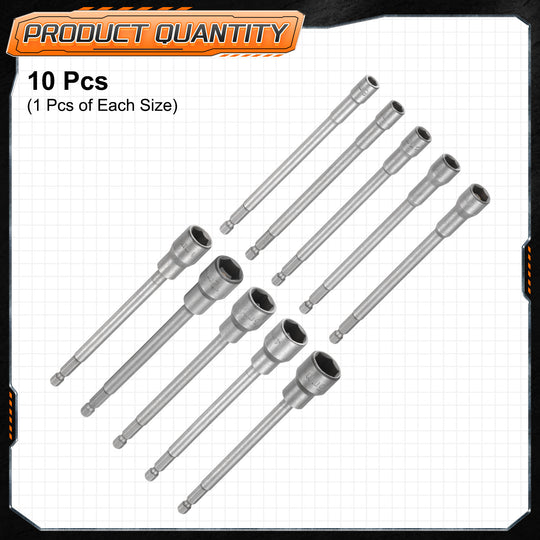 HARFINGTON 3pcs Nut Driver Drill Bit 13mm Metric Socket 1/4