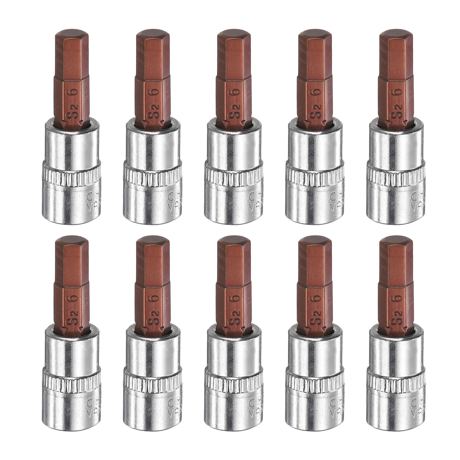 10pcs H6 Hex Bit Socket 1/4