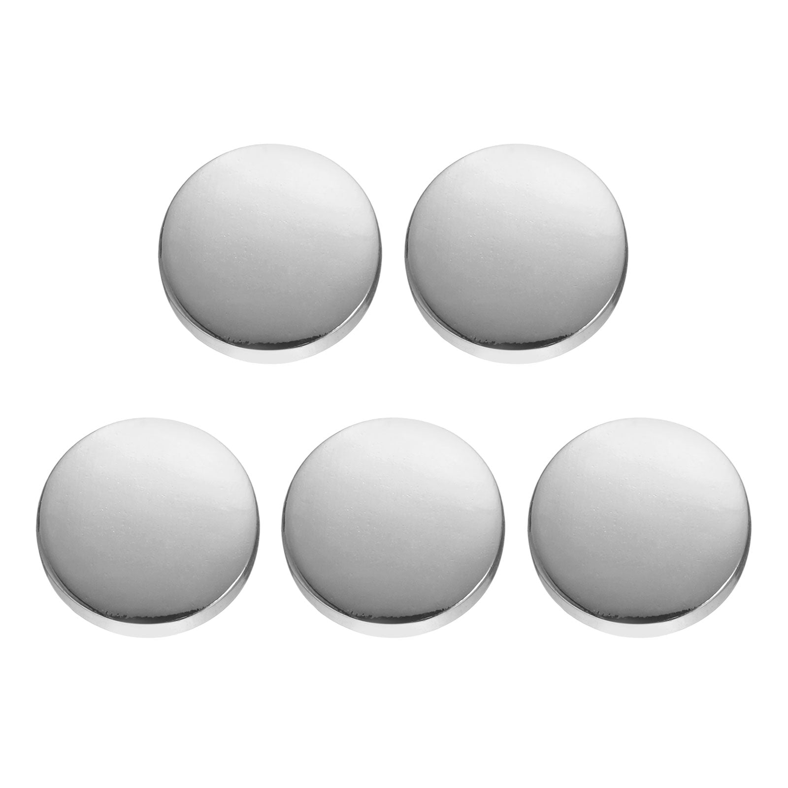 5pcs Metal Round Buttons 12mm Alloy Flat Sewing Buttons, Bright Silver ...