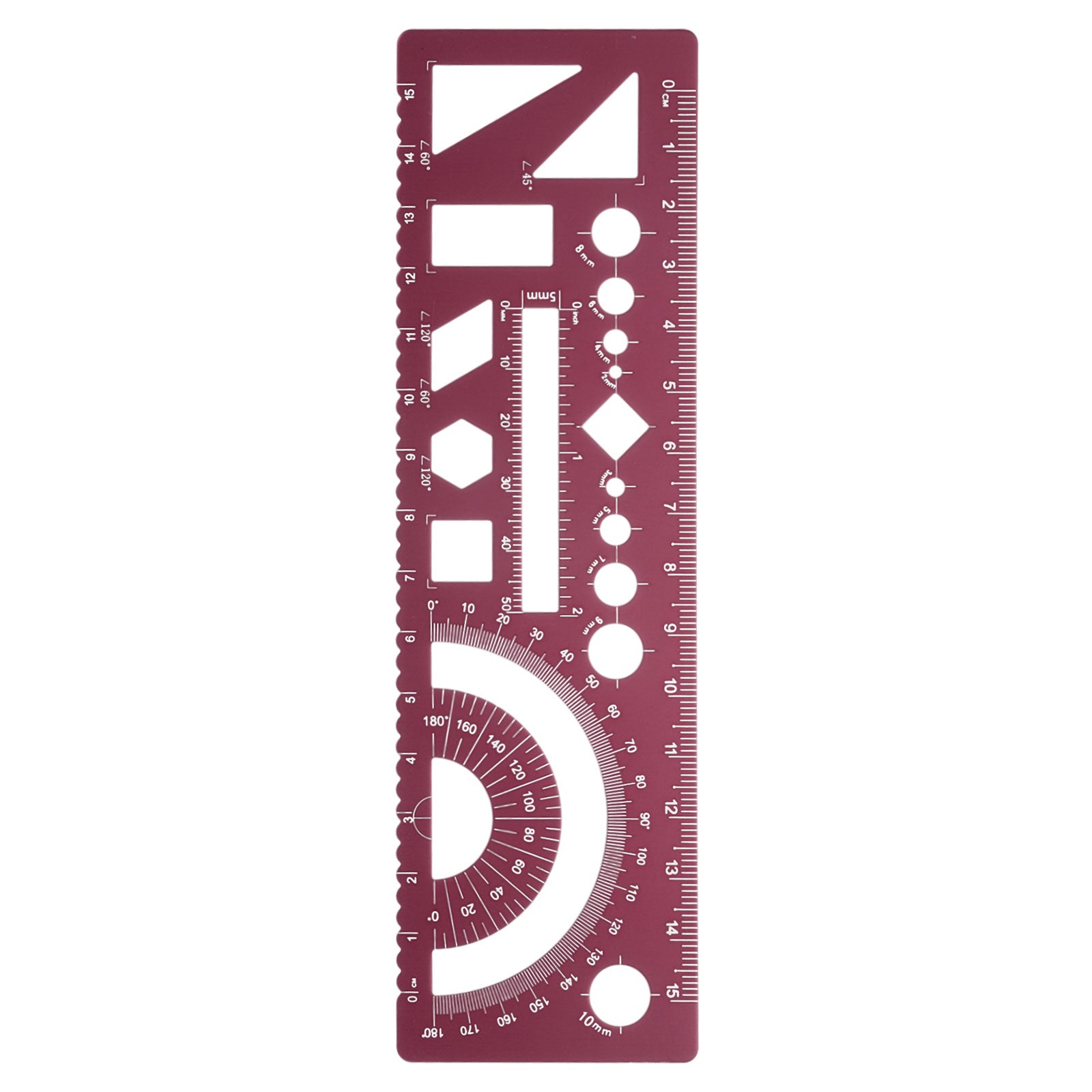 Multifunctional Geometric Rulers 15cm Metric and SAE Math Ruler, Dark ...