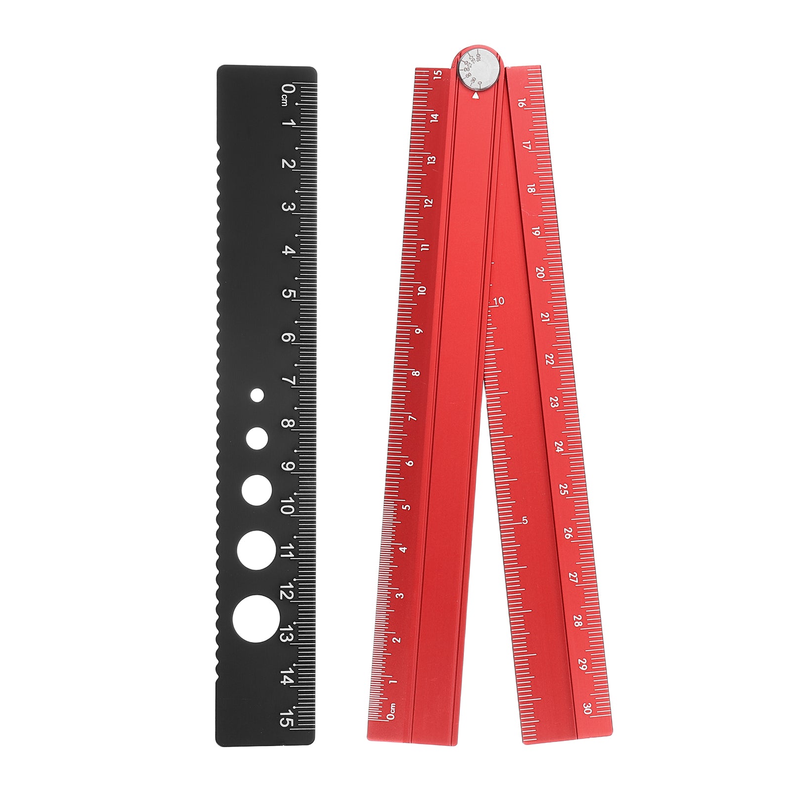 Folding and Straight Ruler Kit 30/15cm Metric Aluminum Alloy Rulers ...
