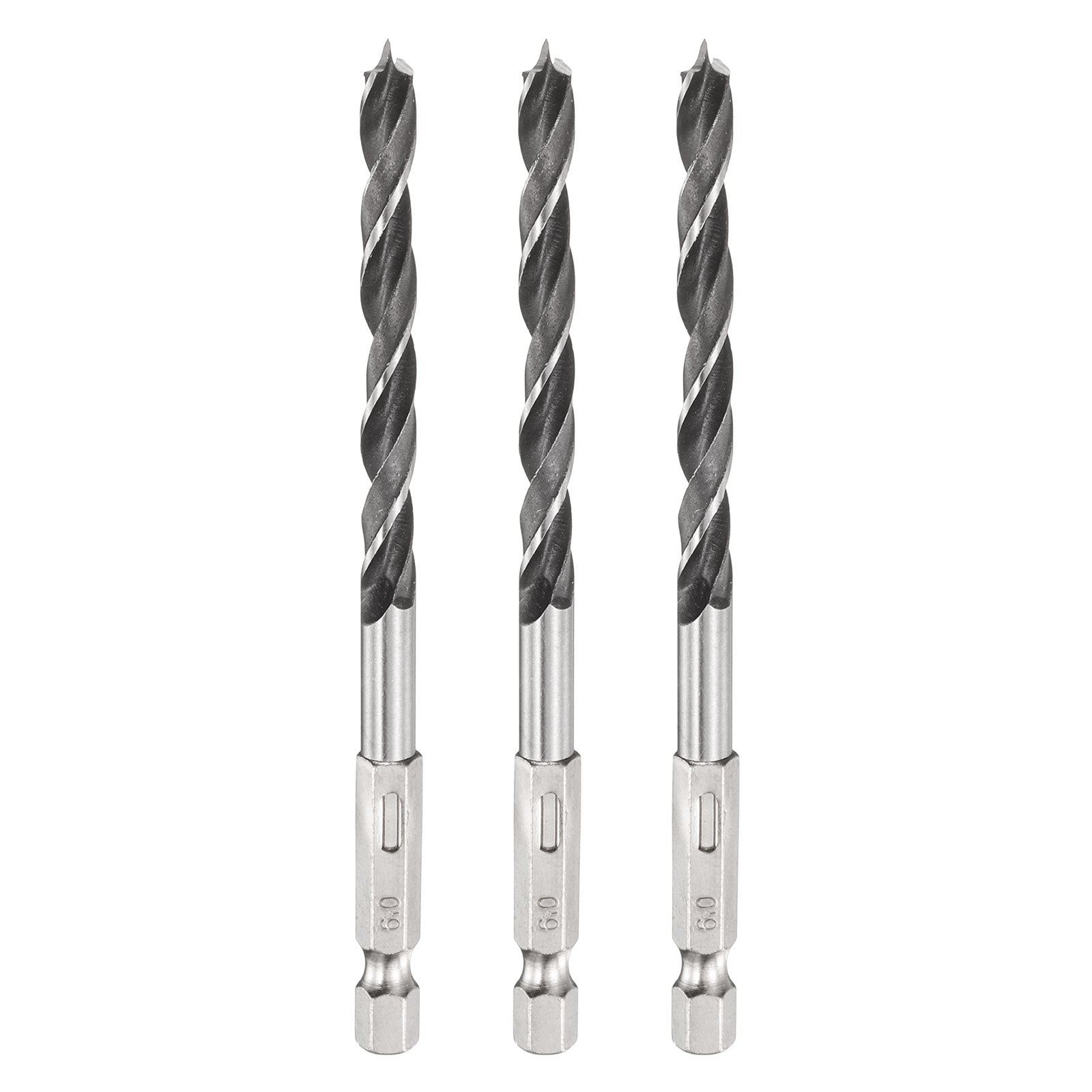 3pcs Brad Point Drill Bit 6mm (15/64