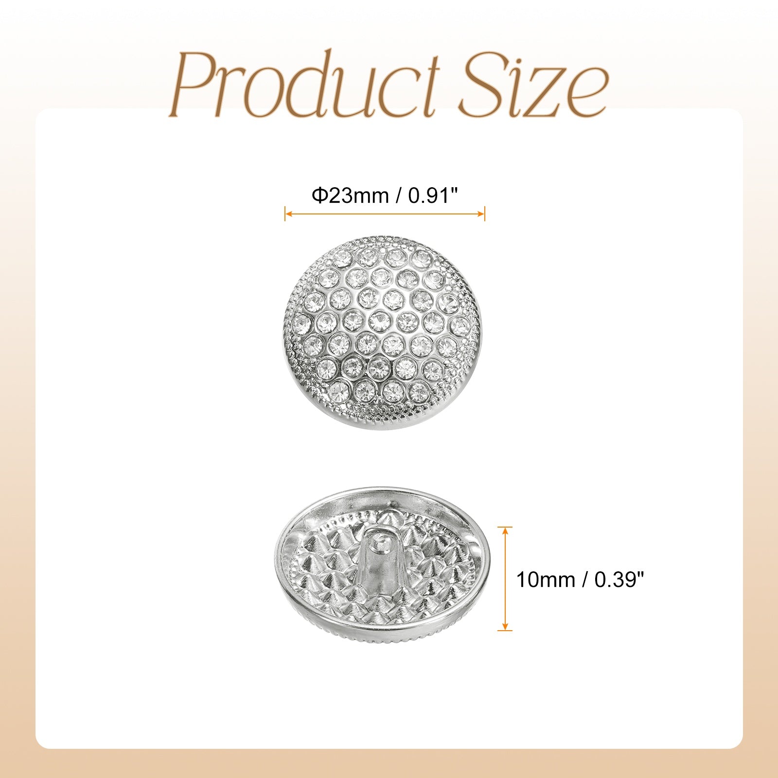 5pcs Metal Round Buttons 23mm Alloy Shank Rhinestone Sewing Buttons ...
