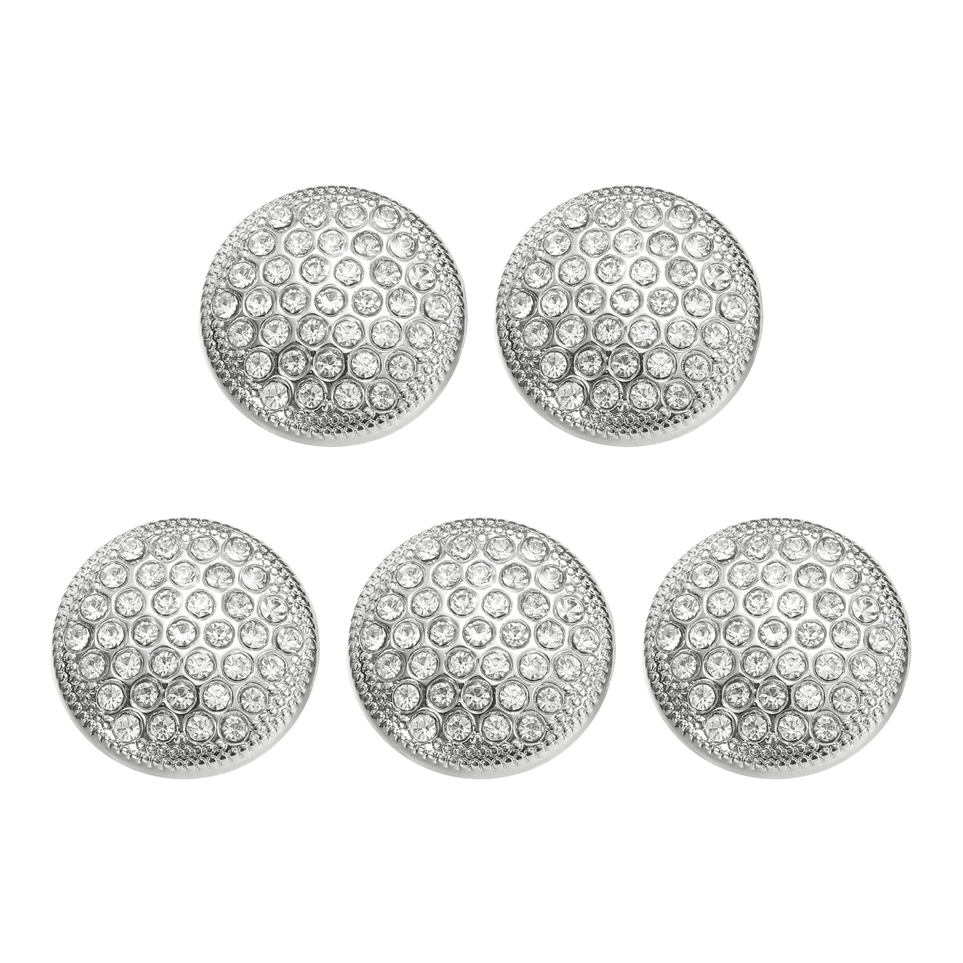 5pcs Metal Round Buttons 23mm Alloy Shank Rhinestone Sewing Buttons ...