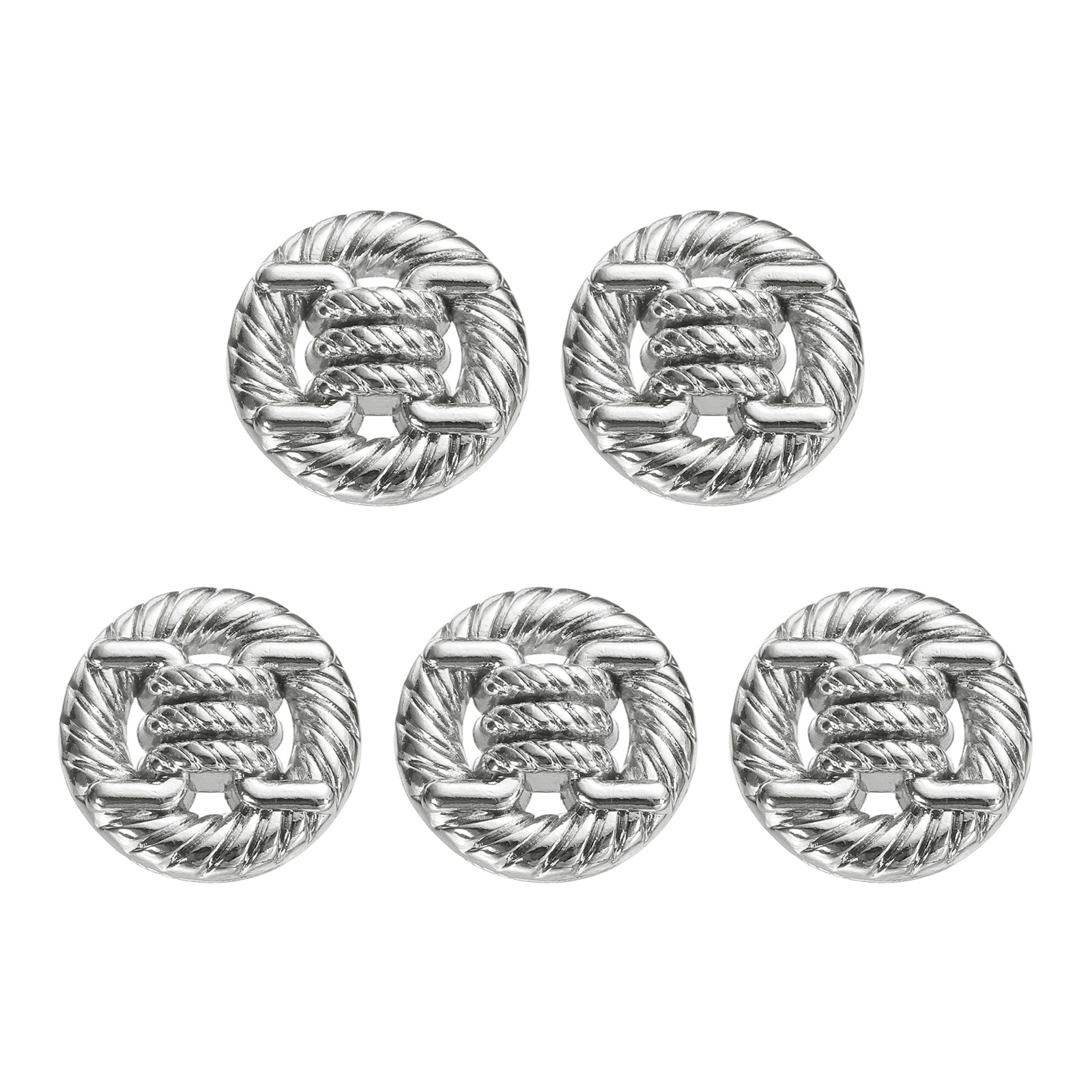 5pcs Metal Round Buttons 18mm Alloy Shank Sewing Craft Buttons, White ...