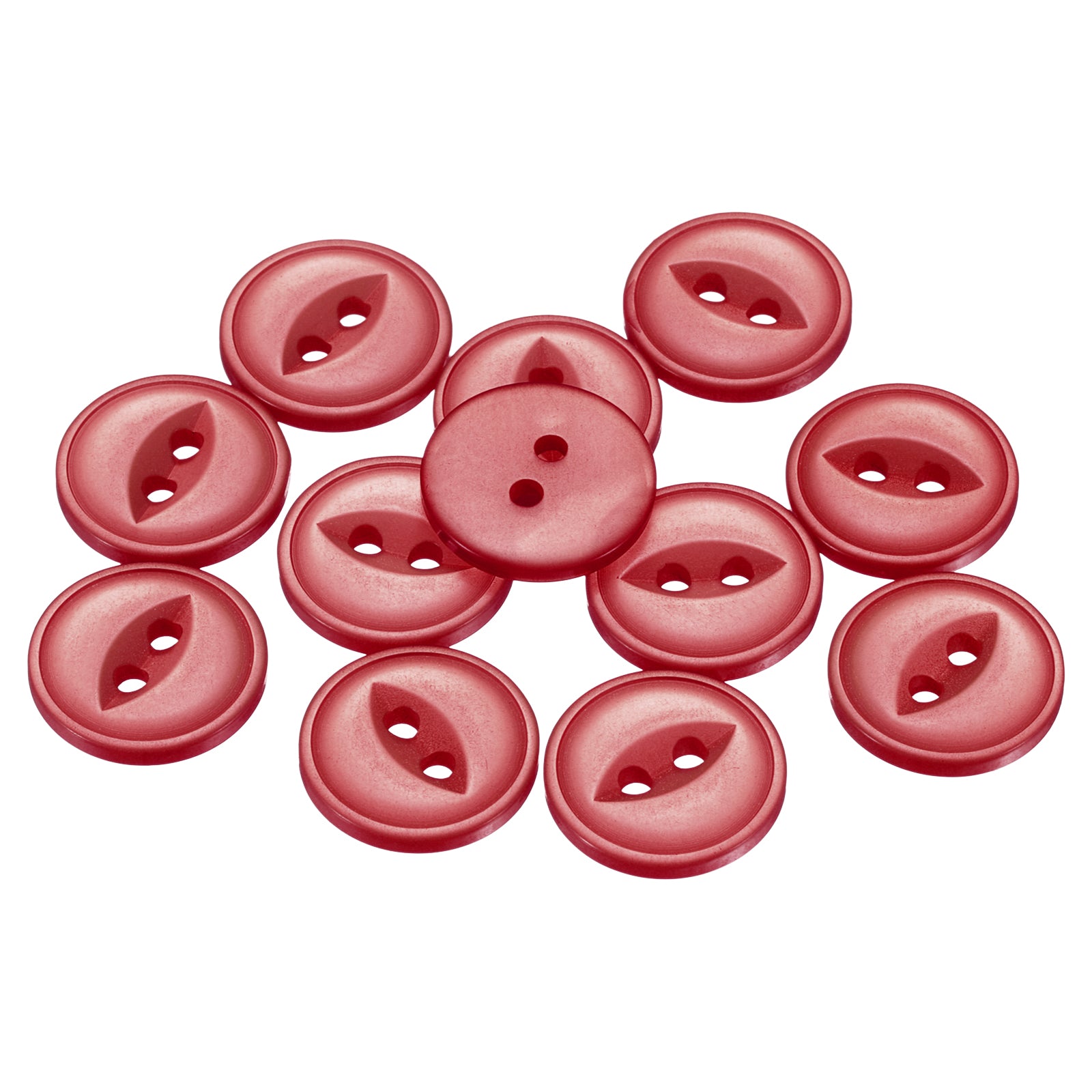 50pcs Dark Red Round Sewing Buttons 20mm Resin 2-Hole Fish Eye Craft ...