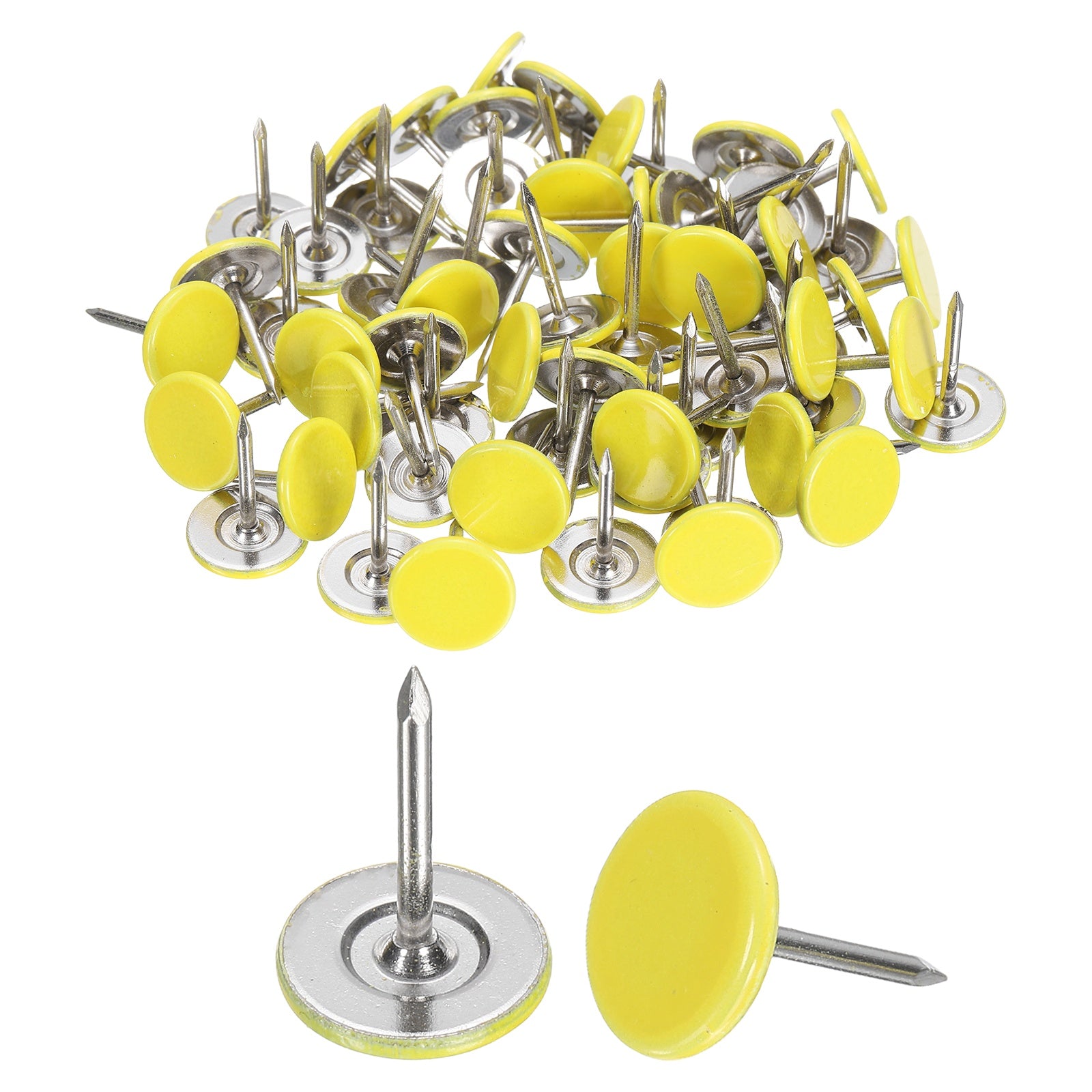 Uxcell 60Pcs Upholstery Tacks, 11mmx15mm Flat Head Thumb Tack, Light ...